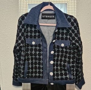 Women's Denim and Tweed Uterque Jacket